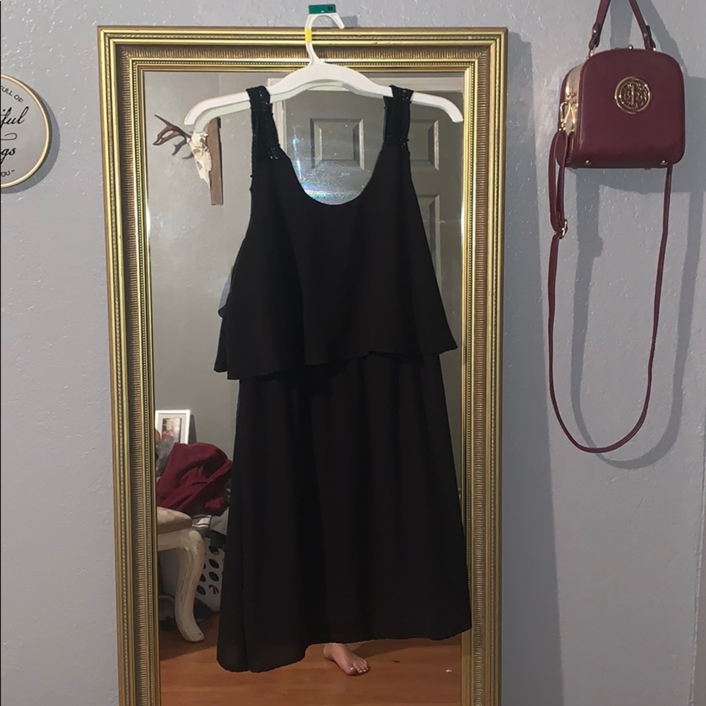 black two layered dress